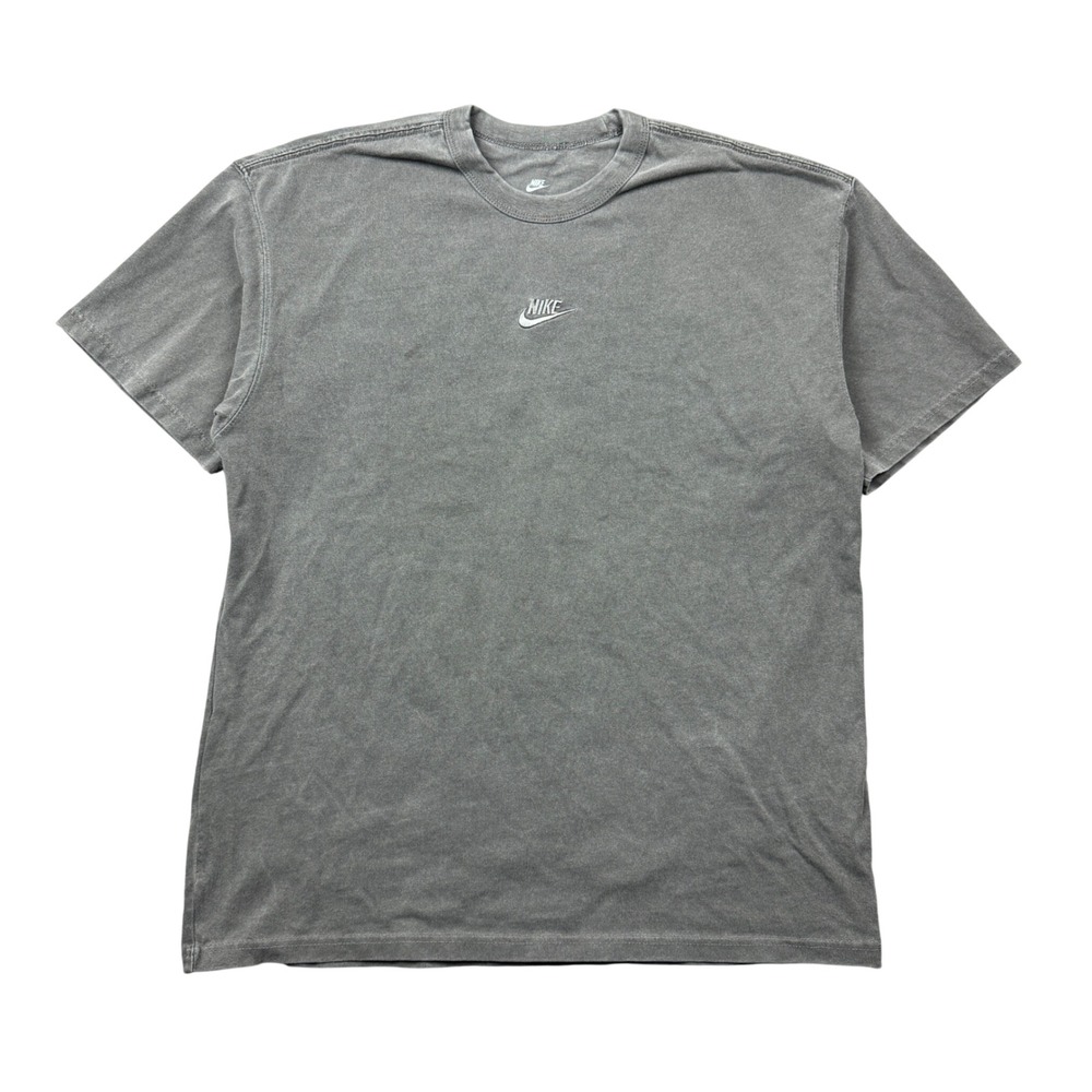 Nike Sportswear Loose Fit Center Swoosh T-Shirt Mens Large Washed Grey Minimal